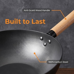 Sartén antiadherente Woks hecha a mano tradicional <span class=keywords><strong>China</strong></span> <span class=keywords><strong>de</strong></span> gran oferta, sartén Wok <span class=keywords><strong>de</strong></span> <span class=keywords><strong>cocina</strong></span> <span class=keywords><strong>de</strong></span> acero al carbono <span class=keywords><strong>de</strong></span> 30cm y 32cm - Product Image 3