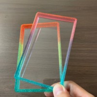 Pelindung Slab Kartu PSA, Pelat Belakang Akrilik Transparan, Bingkai Bumper TPU Gradasi untuk Nampan Penyimpanan Slab Kartu, 41 Warna