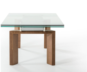 2021 vendita calda tavolo da conferenza grande tavolo di vetro allungabile <span class=keywords><strong>noce</strong></span> e vetro tavolo da pranzo <span class=keywords><strong>in</strong></span> legno massello - Product Image 3