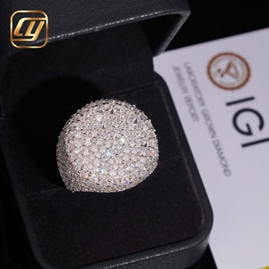 Hip Hop Iced Out Wide Ring 925 Sterling Silver All Over Micro Pave VVS Lab Grown Diamond Statement Men’s Party Jewelry Unisex - Product Image 1