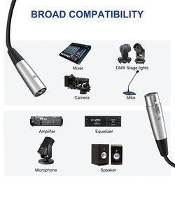 Conector de 3 pines de gama alta de longitud personalizada de fábrica <span class=keywords><strong>XLR</strong></span> hembra a <span class=keywords><strong>XLR</strong></span> macho altavoz micrófono <span class=keywords><strong>Cable</strong></span> equilibrado <span class=keywords><strong>10</strong></span> <span class=keywords><strong>metros</strong></span> Cables de Audio - Product Image 2
