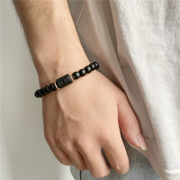 Bracelet en perles noires du zodiaque, Bracelet en Agate noire givrée, 12 Bracelets en pierre élastique du zodiaque