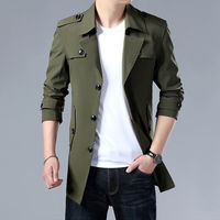 Blouson bomber moderne et minimaliste pour homme, style coréen, long, léger, imperméable, col montant, pour l'automne