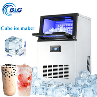 Machine à glaçons en cubes 40 kg par jour en acier inoxydable, machine à glaçons commerciale, source de glace fiable pour hôtel, buffet, restauration, café