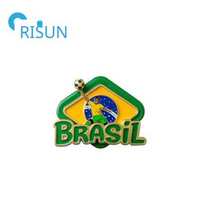 Fabricación de metal brasileño recuerdo personalizado Brasil país bandera mapa Pin insignia personalizado brasileño Brasil solapa Pin - Product Image 6