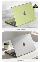 Casing Transparan Kristal untuk Macbook 13.3 Air Pro 15.4 11.6 12 Penutup Pelindung Full Wrap Grosir