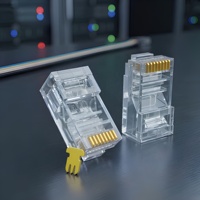 Conector RJ45 OEM Cat5e Cat6 8P8C Modular, Chapado en Oro, Sin Blindaje, para Internet de Alta Velocidad