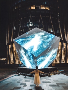 Trong nhà đầy đủ màu sắc thương mại <span class=keywords><strong>Cube</strong></span> <span class=keywords><strong>LED</strong></span> quảng cáo Màn hình hiển thị 3D Video Logo Magic <span class=keywords><strong>Cube</strong></span> <span class=keywords><strong>LED</strong></span> Cubic hiển thị - Product Image 4