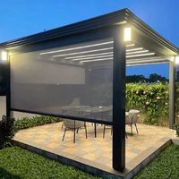 Pergola Aluminium Bioklimatik Bermotor Otomatis Ukuran 3x3 3x4 6x4 untuk Taman, Gazebo, dan Paviliun