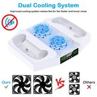 Support de ventilateur de refroidissement pour station de charge double manette, support de rangement pour casque et coque de protection pour accessoires