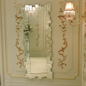 Miroir plat 3D sans cadre, design Unique, en argent, pour sol