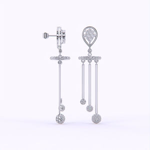 Dewdrop Symphony Danglers In 14K Solid Yellow White Gold VS Lab Grown <b>Diamond</b> <b>Dangle</b> <b>Earring</b> Fine Jewelry From Indian Seller - Product Image 2