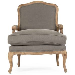 Sıcak satış fransız çiftlik antika ahşap kanepe koltuk salonu oturma odası mobilya Accent gri keten uzanmış sandalye - Product Image 2