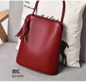 Sac bandoulière décontracté haut de gamme en cuir véritable pour femme, sacoche de téléphone portable en cuir de vachette pleine fleur, passe-partout - Product Image 5