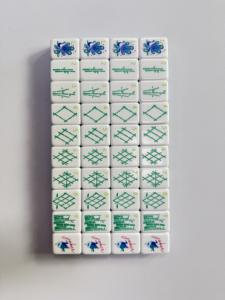 Jeu de tuiles de <span class=keywords><strong>mahjong</strong></span> américain bleu, élégant, en acrylique, sur mesure, 160 tuiles, 4 couches - Product Image 2