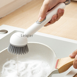 Brosse à vaisselle de cuisine avec distributeur de <span class=keywords><strong>savon</strong></span> et logo personnalisé, poignée à <span class=keywords><strong>angle</strong></span> réglable, facile à utiliser, à suspendre - Product Image 3