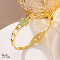Bracelet en acier inoxydable à quatre feuilles, plaqué or 18 carats, écologique, tendance, avec fleurs dorées, pour femmes, vente en gros