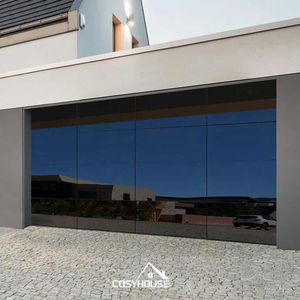 Luxuriöses Lamellen-Garagentor in Holzoptik aus Aluminium, Maßgefertigtes Bi-Fold Garagentor mit Fernbedienung für Moderne Villen und Häuser - Product Image 4