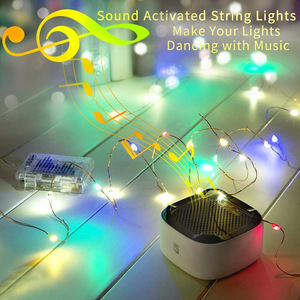 Waterproof Outdoor LED Copper Wire Fairy <strong>Lights</strong> with Music Sync, 33ft 100 LEDs Warm White for Party Wedding Decoration - Product Image 3