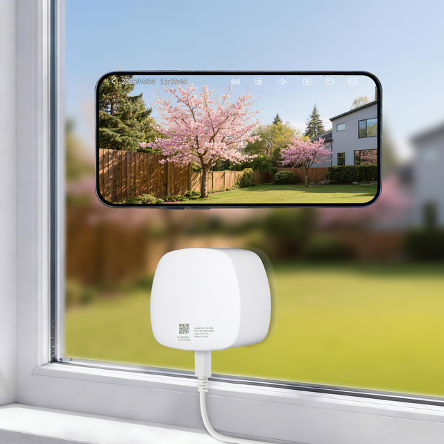 WindowCam VC160A 2K Indoor Window Security Camera | Full Color Night Vision | AI Human Detection | No Drill | No Subscription |