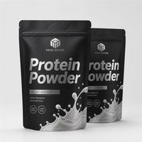 Sachet d'emballage personnalisé en aluminium mat de qualité alimentaire pour poudre de protéines de lactosérum, supplément nutritionnel sportif, sachet souple à fond plat
