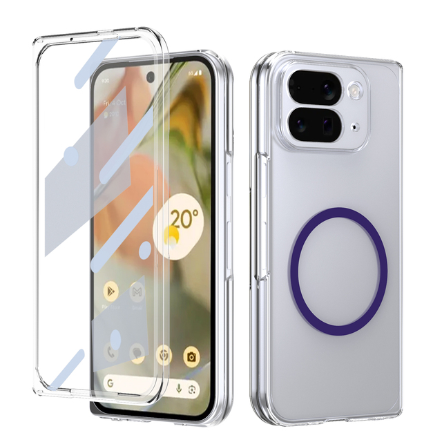 For Pixel 10 Pro Fold Clear Phone Case, Compatible with Magnetic Drop Protection Protection Cover for Google Pixel 10 Pro Fold