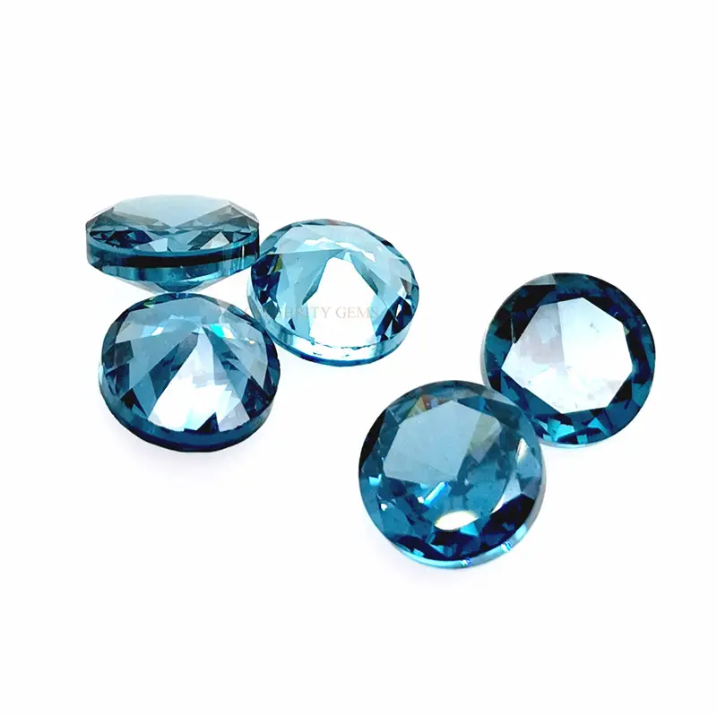La migliore vendita sintetico acquamarina diamante rotondo di spessore cintura pesante cubic zirconia