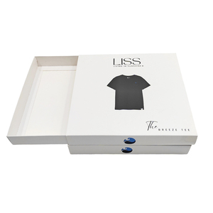 Boîte en carton rigide personnalisée avec logo imprimé en haut et en bas, emballage pour t-shirts et vêtements, boîtes en carton blanc - Product Image 1