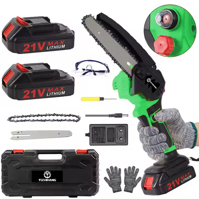 Professional Wood Cutting Machine Electric Mini Chainsaw Automatic Pump Oil Chain Saw Brushless With Chain and Guide Plate