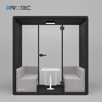 Cabine de bureau insonorisée pour 4 personnes, étanche, intérieure, acoustique, silencieuse, cabine de réunion
