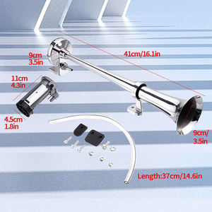 C-FARBIN แตรลม12V/24V 150db รถไฟเป่าลมเสียงดังสุด18นิ้วโครเมี่ยมสังกะสีแบบเดี่ยว - Product Image 3