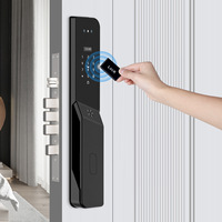 Kunci Pintu Pintar HanDaily 3D Pengenal Wajah Video Interkom dengan Kontrol Suara Aplikasi Jarak Jauh Wifi 6590 Mortise