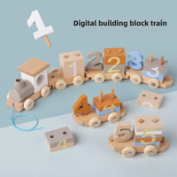 2025 nouveauté Montessori jouets éducatifs enfants numérique bloc de construction ensemble en bois Train jouet jouant du papier pour les tout-petits