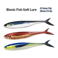Wildtrek 6.5/12.5/16cm Leurre souple réaliste imprimé en 3D, type maquereau, avec queue fourchue, pour la pêche en mer, en eau douce et en haute mer