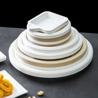 Assiette carrée jetable en fibre de bagasse de 4 pouces pour service alimentaire, traiteur, collations, desserts et gâteaux