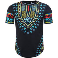 T-shirt Homme Manches Courtes Dernière Collection 2026 – Motif Africain Traditionnel Imprimé – Col Rond – Impression Intégrale sur Demande