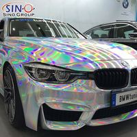 LS-02 Hologram lazer krom gümüş mükemmel kalite folyo hava kabarcık ücretsiz vinil araç örtüsü Film tüm araba folyo sarma