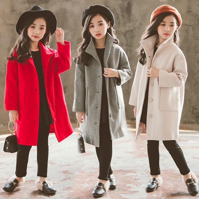 Korean Girls Dress Coats Stylish Warm Winter Sets