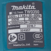 Clé à chocs électrique Makitas TW0350 400W 1/2 pouce 350N.m à couple élevé, outil électrique filaire pour la réparation automobile