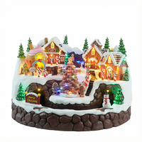 Nouveauté BH : Village musical LED animé de Noël, maison de bonbons en polyrésine, train classique rotatif et en mouvement