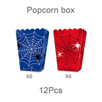 Boîte à popcorn sur le thème des dessins animés transfrontaliers, décorations de fête, boîte à collations de fête, fournitures pour fête d'anniversaire