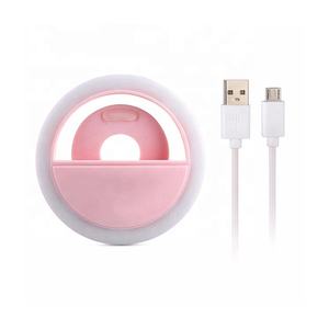 <span class=keywords><strong>Anneau</strong></span> lumineux LED rose pour Selfie, lumière de remplissage Mobile, Charge USB, téléphone, flashs, lentille, lampes lumineuses - Product Image 1