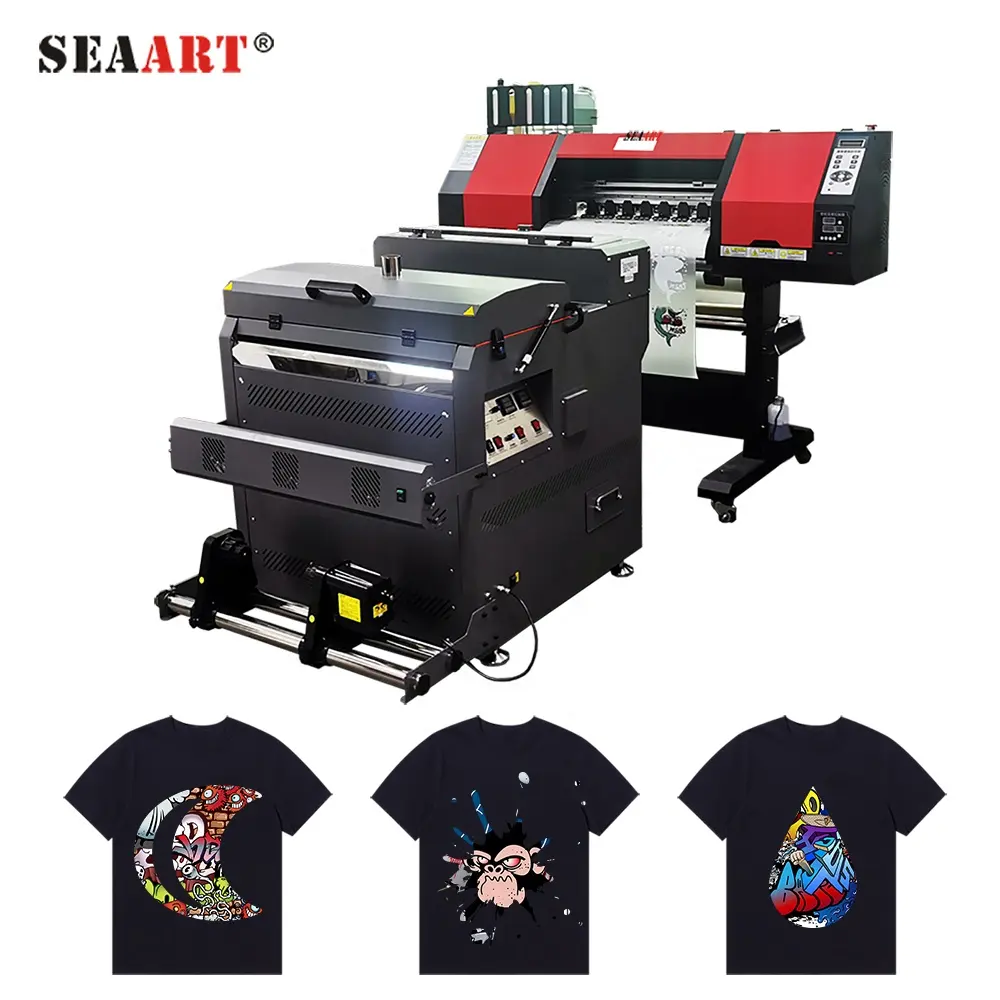 White Ink Direct To Film Printer Plastisol offset heat transfer inkjet Printing Machine XP600 DTF Printer With Shaker and Dryer