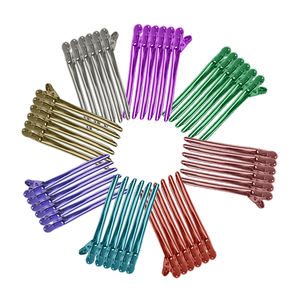 Pinces à cheveux en acier inoxydable en forme de bec de <span class=keywords><strong>canard</strong></span>, pinces en plastique confortables pour massage, outils de coiffure pour salon à domicile - Product Image 3