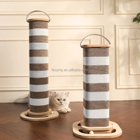 Gratte-chat remplaçable grand poteau de grattage d'angle en carton avec boule