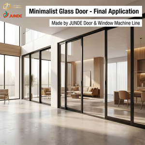JUNDE Minimalist Glass Cabinet Door Manufacturing Equipment Set CNC Milling + Semi-auto Precision Cutting <b>Saw</b> Combo - Product Image 5