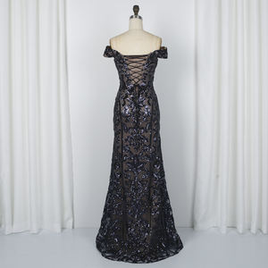 Ultimo disegno ricamato di paillettes al largo della spalla <span class=keywords><strong>vintage</strong></span> vestito da promenade vestiti da sera delle signore europa <span class=keywords><strong>abiti</strong></span> da sera - Product Image 2