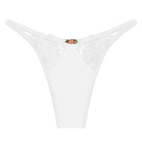 Celana dalam wanita katun renda seksi Lingerie Thong perspektif rendah motif bunga celana dalam wanita nyaman celana dalam putih