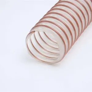 Wear-Resistant Transparent Vacuum Air Hose Steel Wire Lining Insulated Flexible Duct PU Pipes