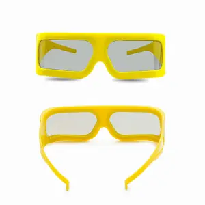 큰 노란색 Unfoldabe 프레임 3D LG 3D Tv 성인 패시브 원형 편광 3D 안경 영화